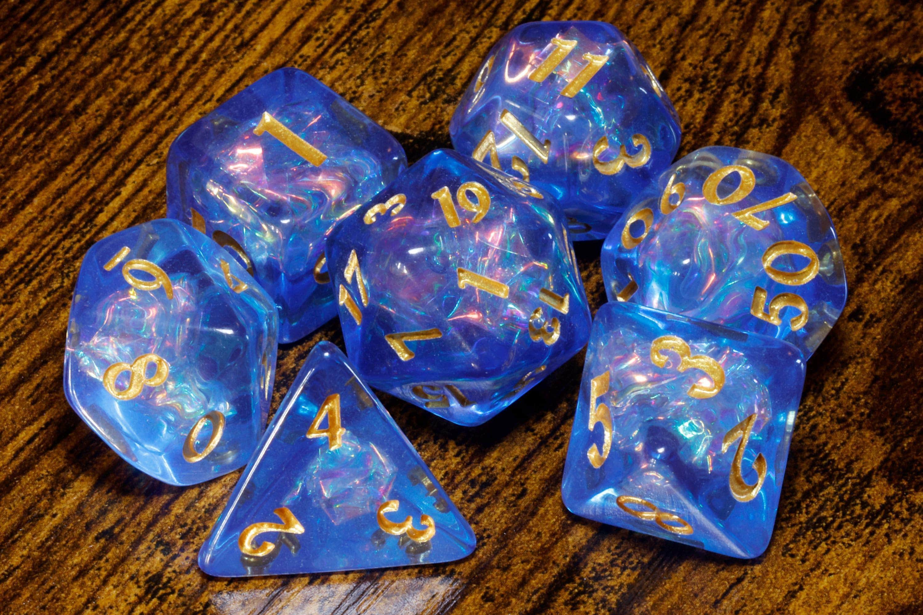 Tempest Opal Dice Set - Electric Blue Holographic