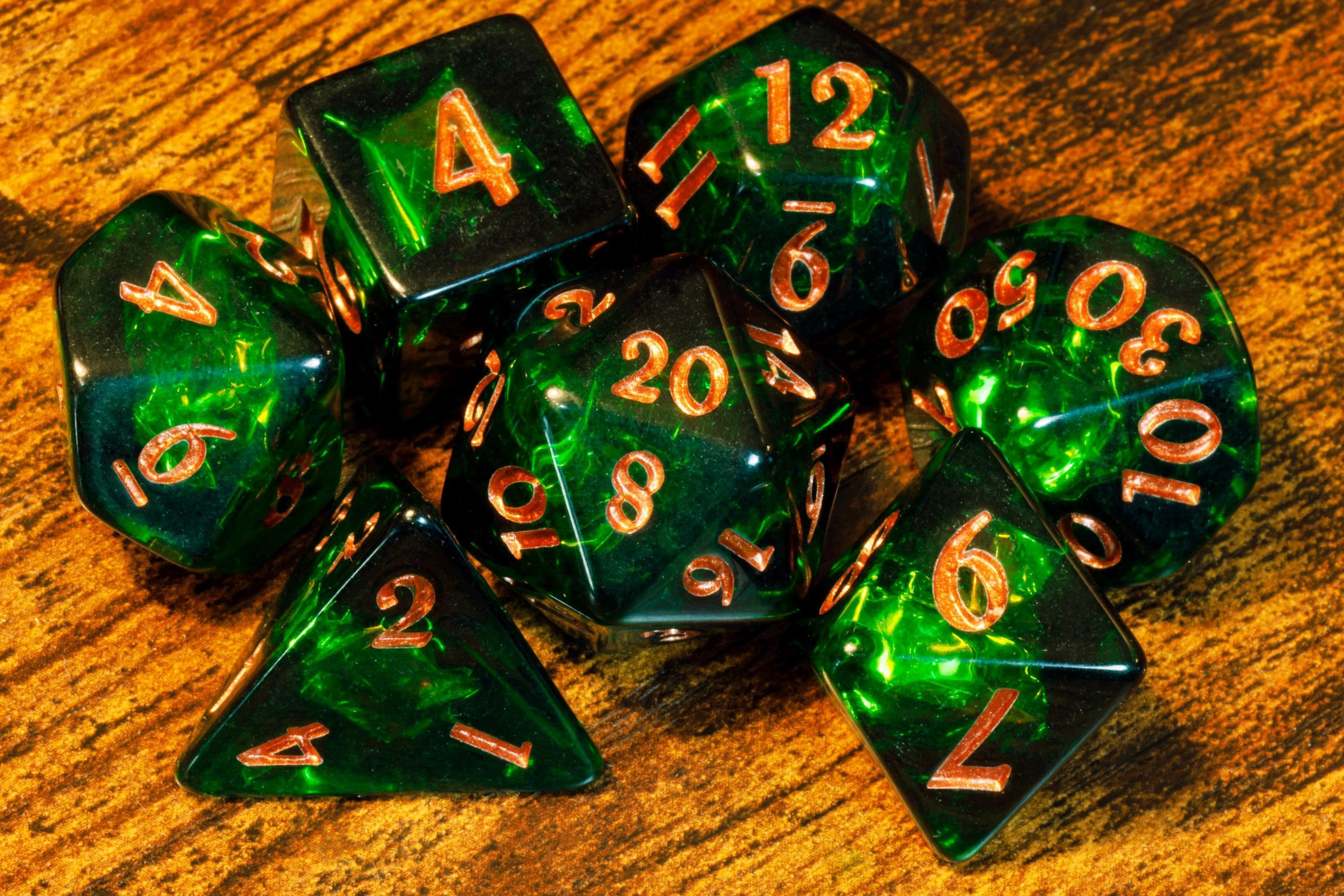Verdant Opal Dice Set - Dark Green Holographic