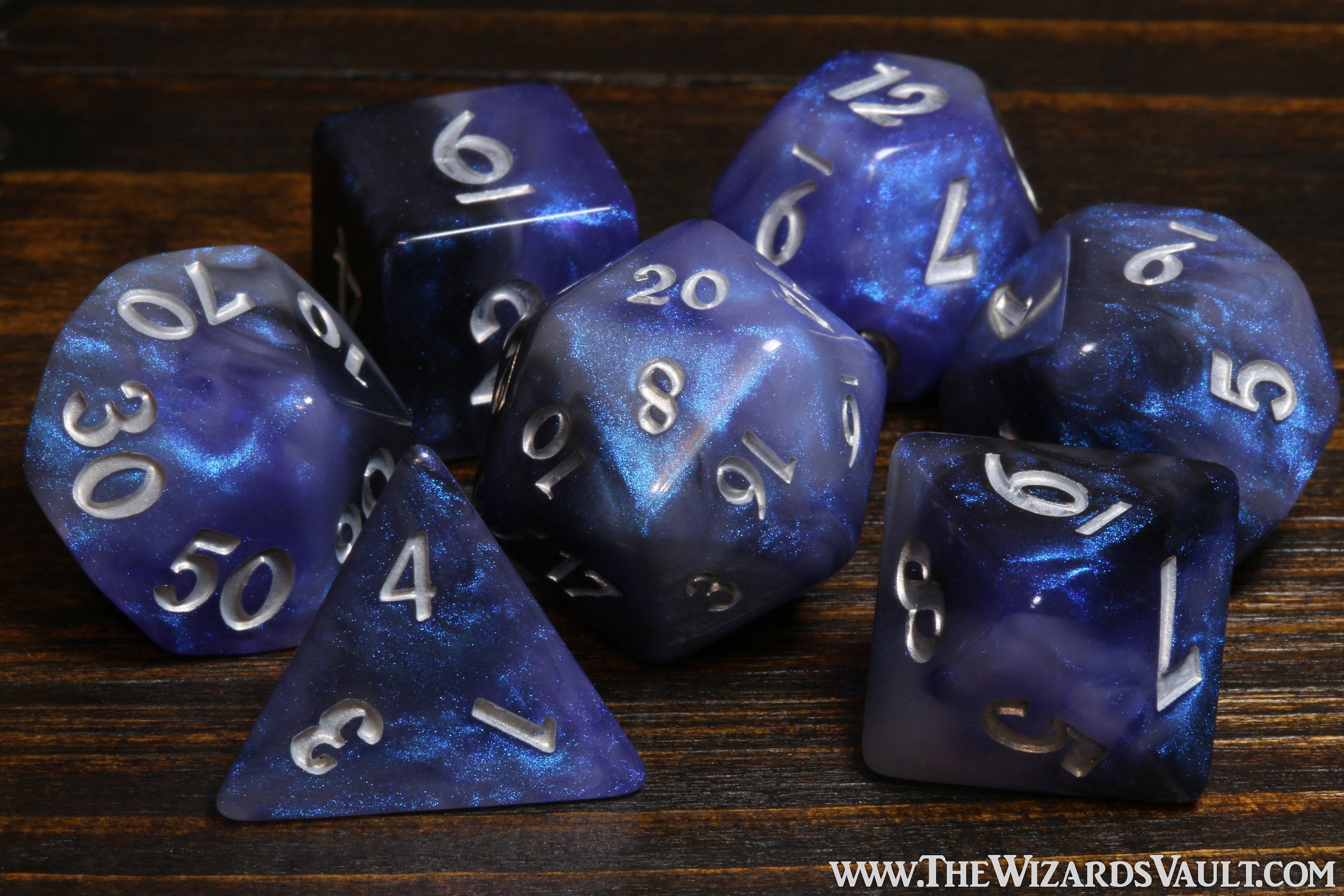 Dreamveil Opal Dice Set - Iridescent Blue & Purple