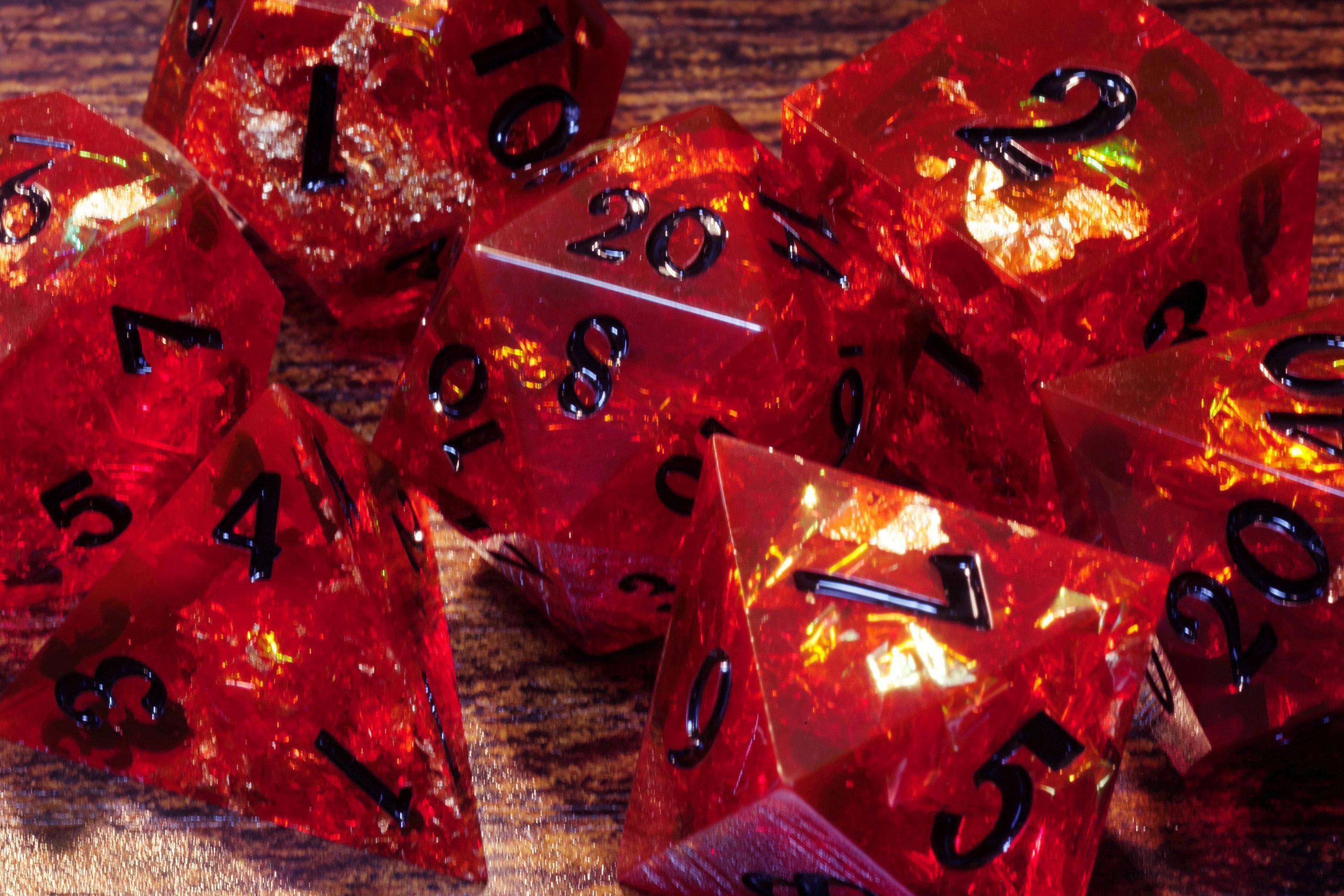 Vampire's Kiss Dice Set and Red Arcane Box