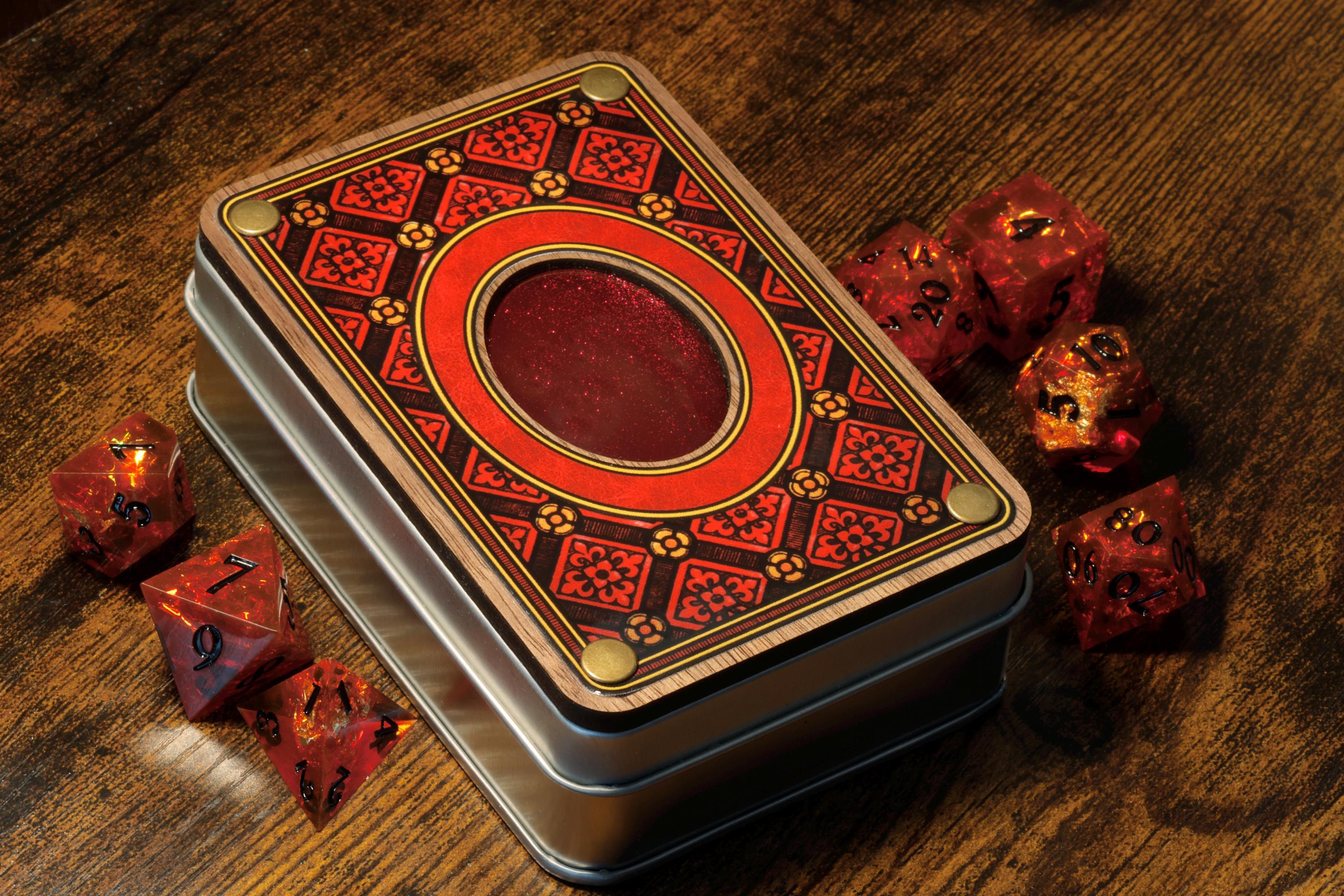 Vampire's Kiss Dice Set and Red Arcane Box