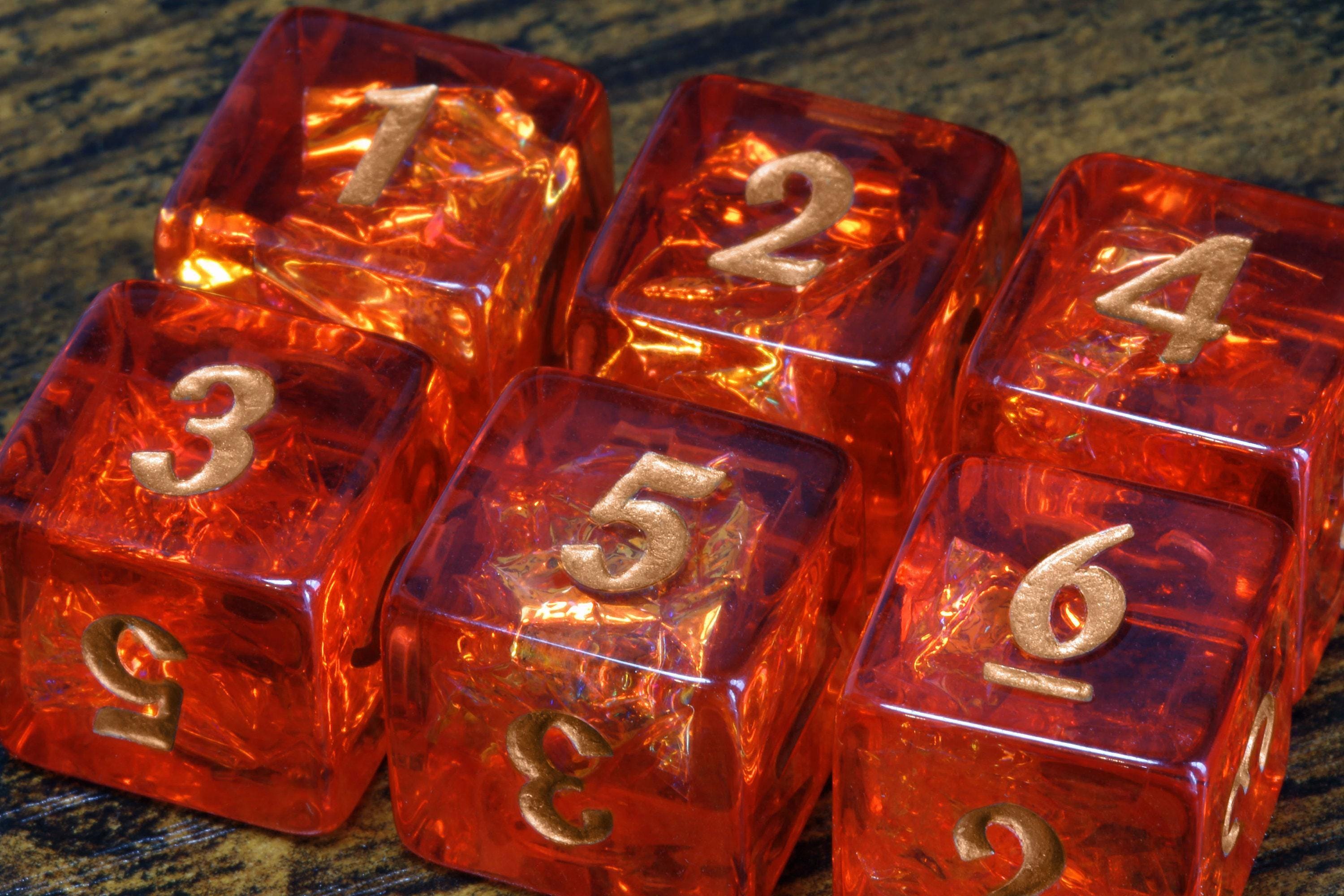 Fire Opal D6 dice