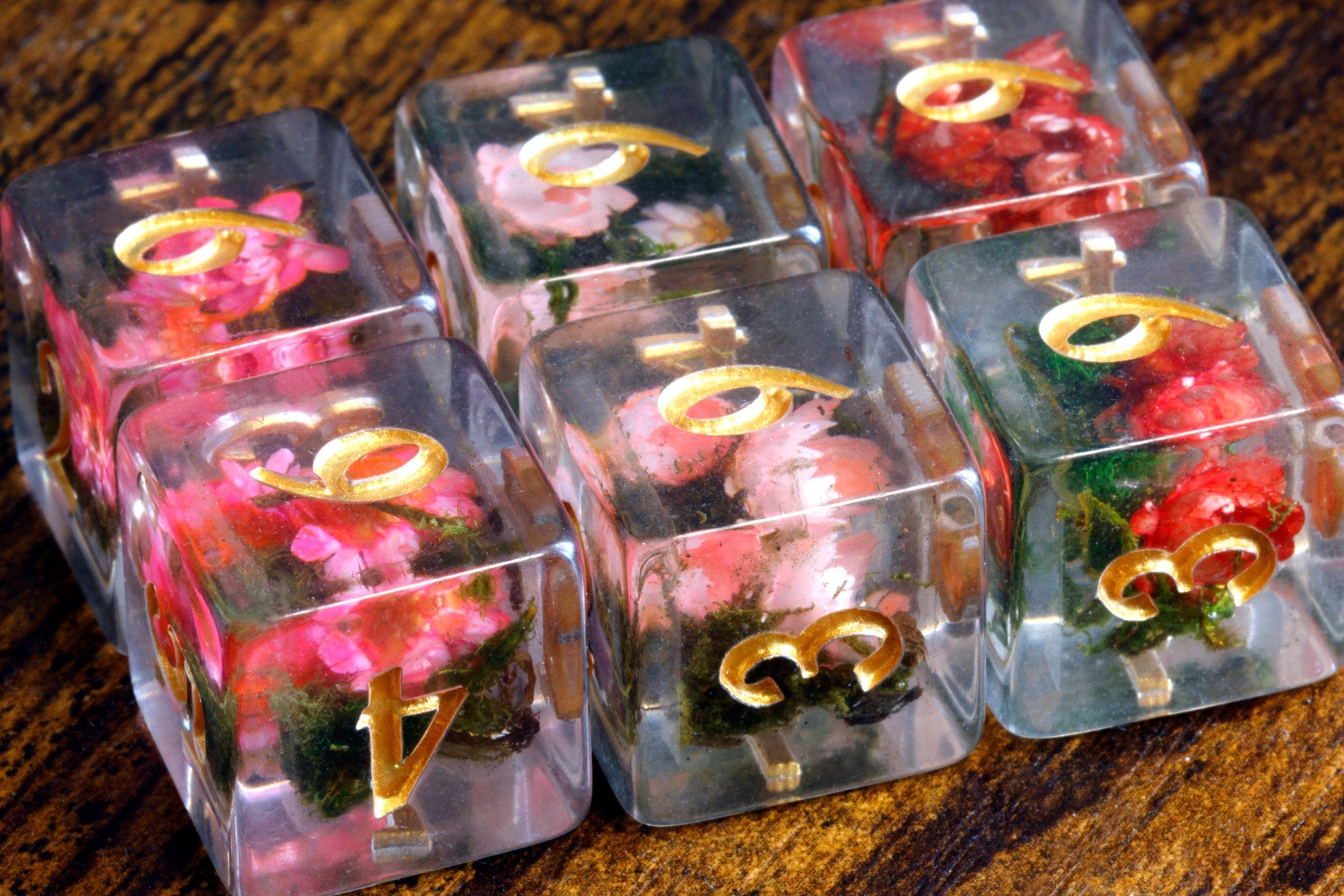 Rosy Bloom D6 dice