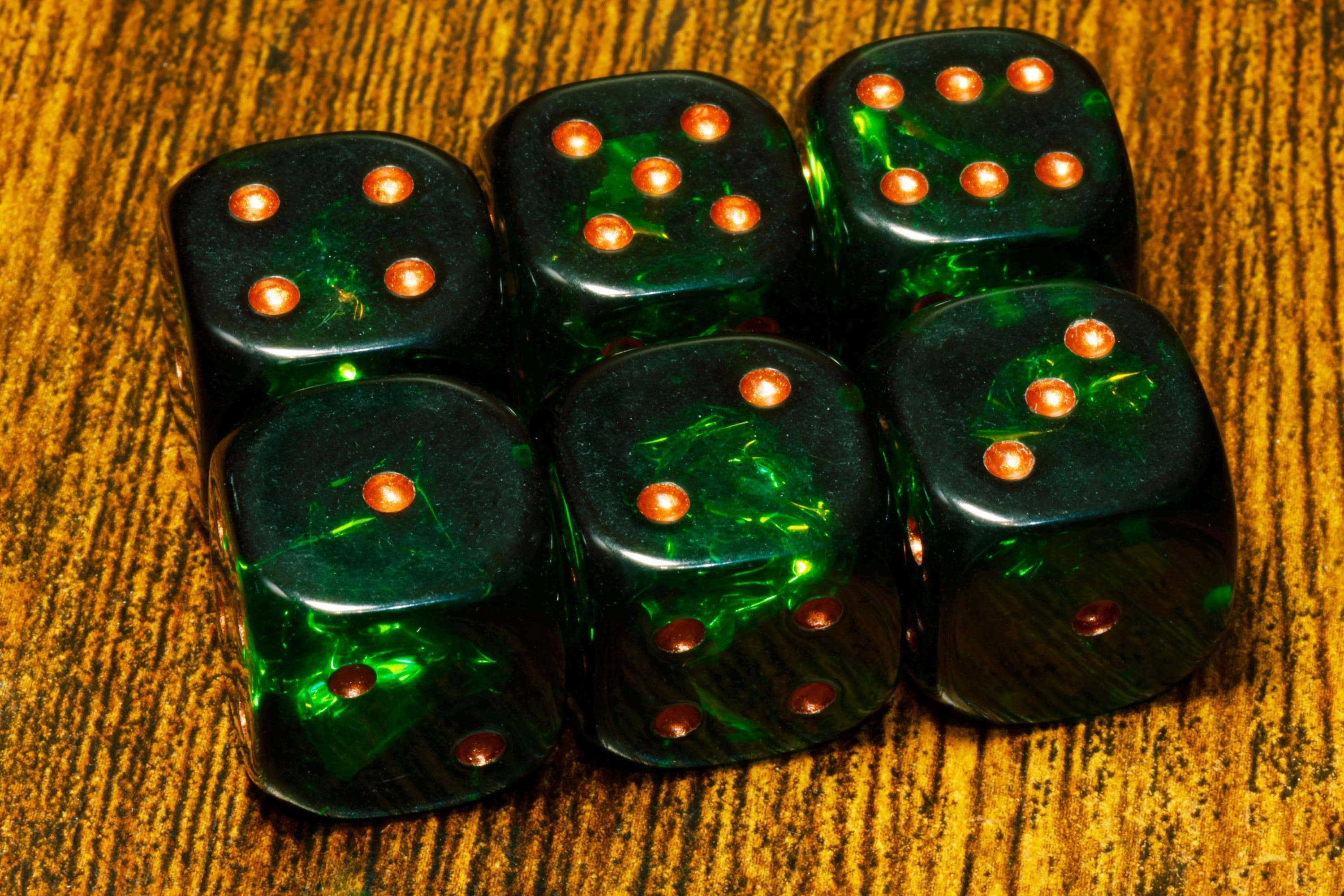 Verdant Opal pip D6 dice