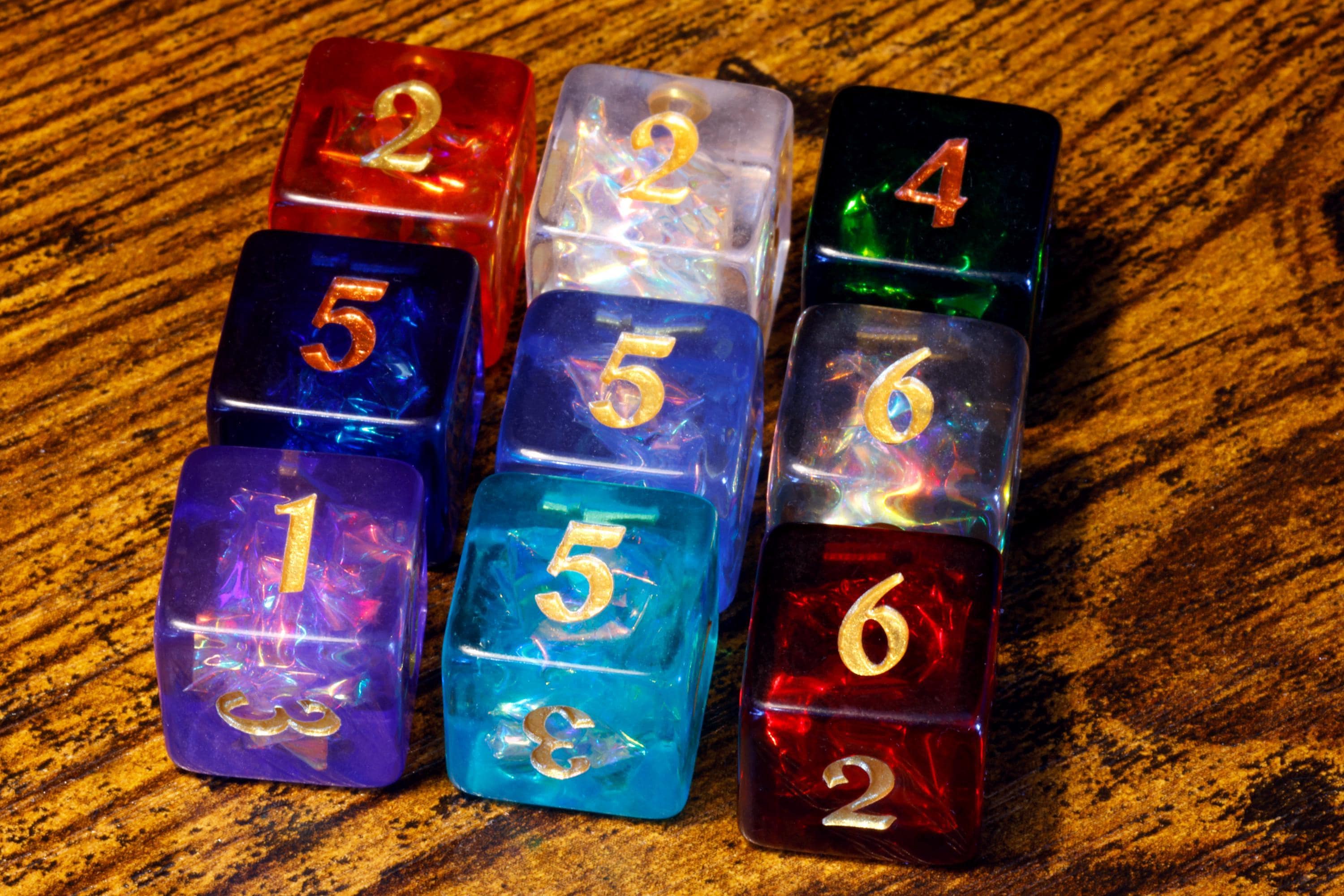 Infinity Opal D6 Dice Set - Multicolor Holographic