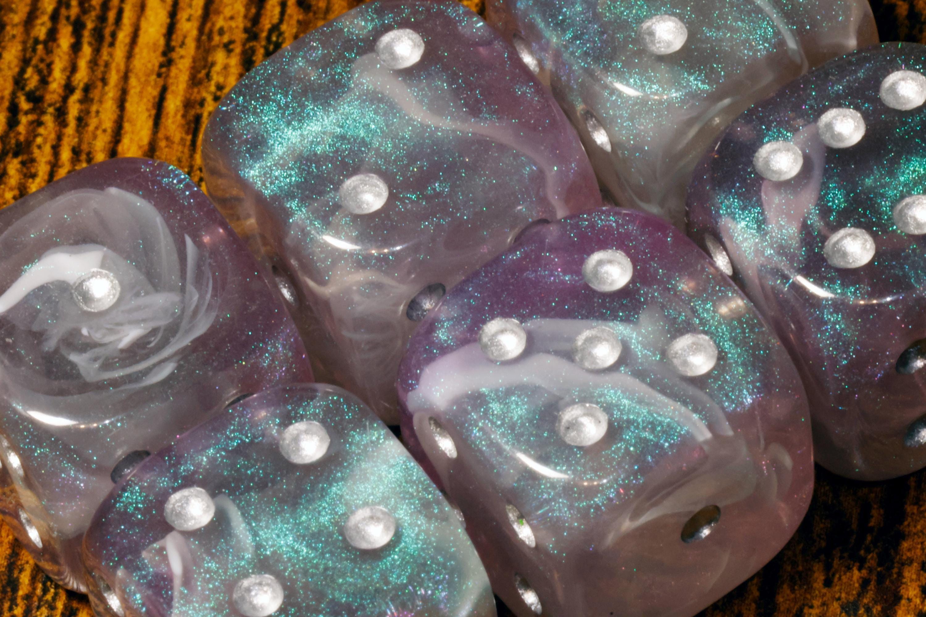 Nightstorm Opal pip D6 dice