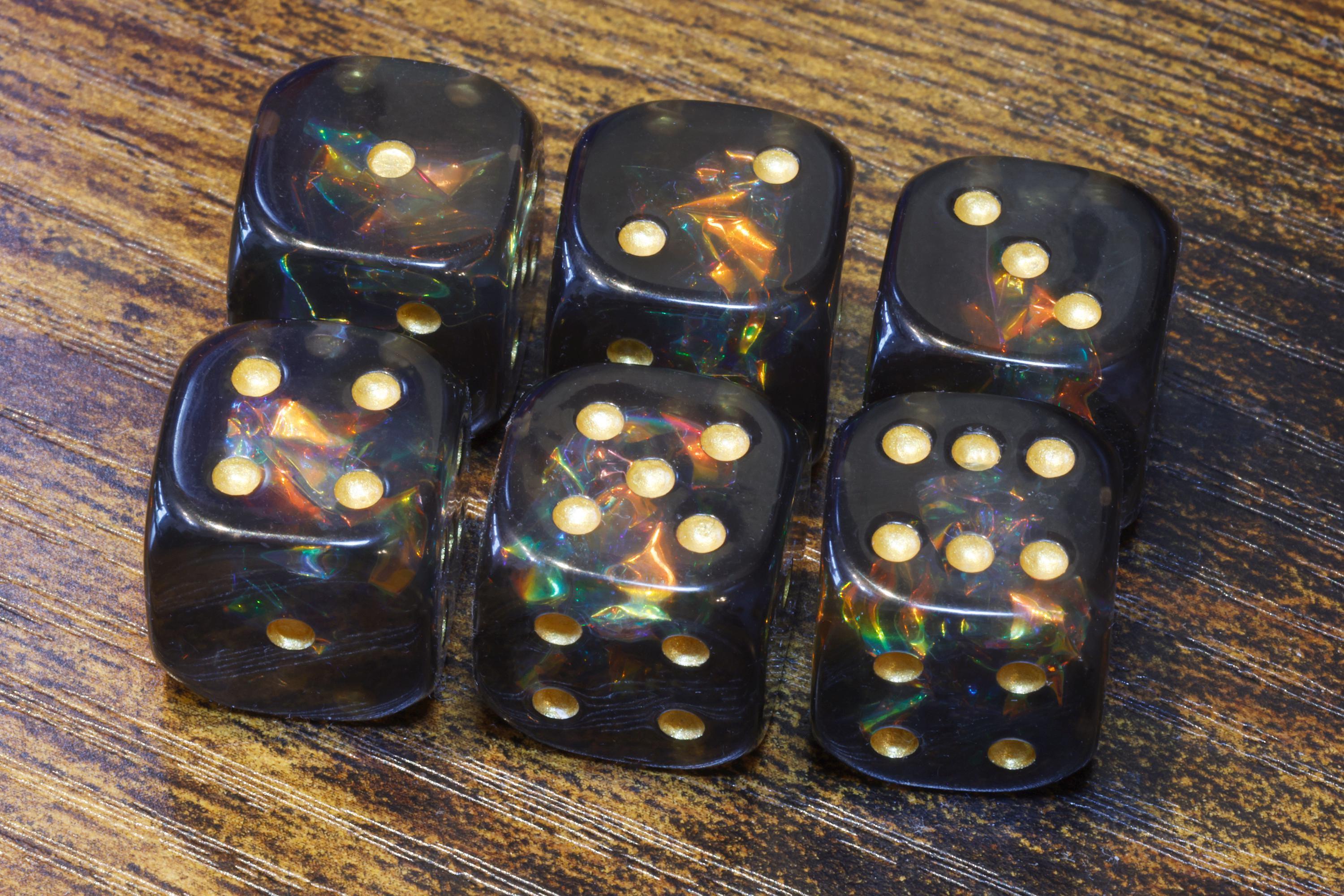 Shadow Opal Pip D6 Dice Set - Holographic