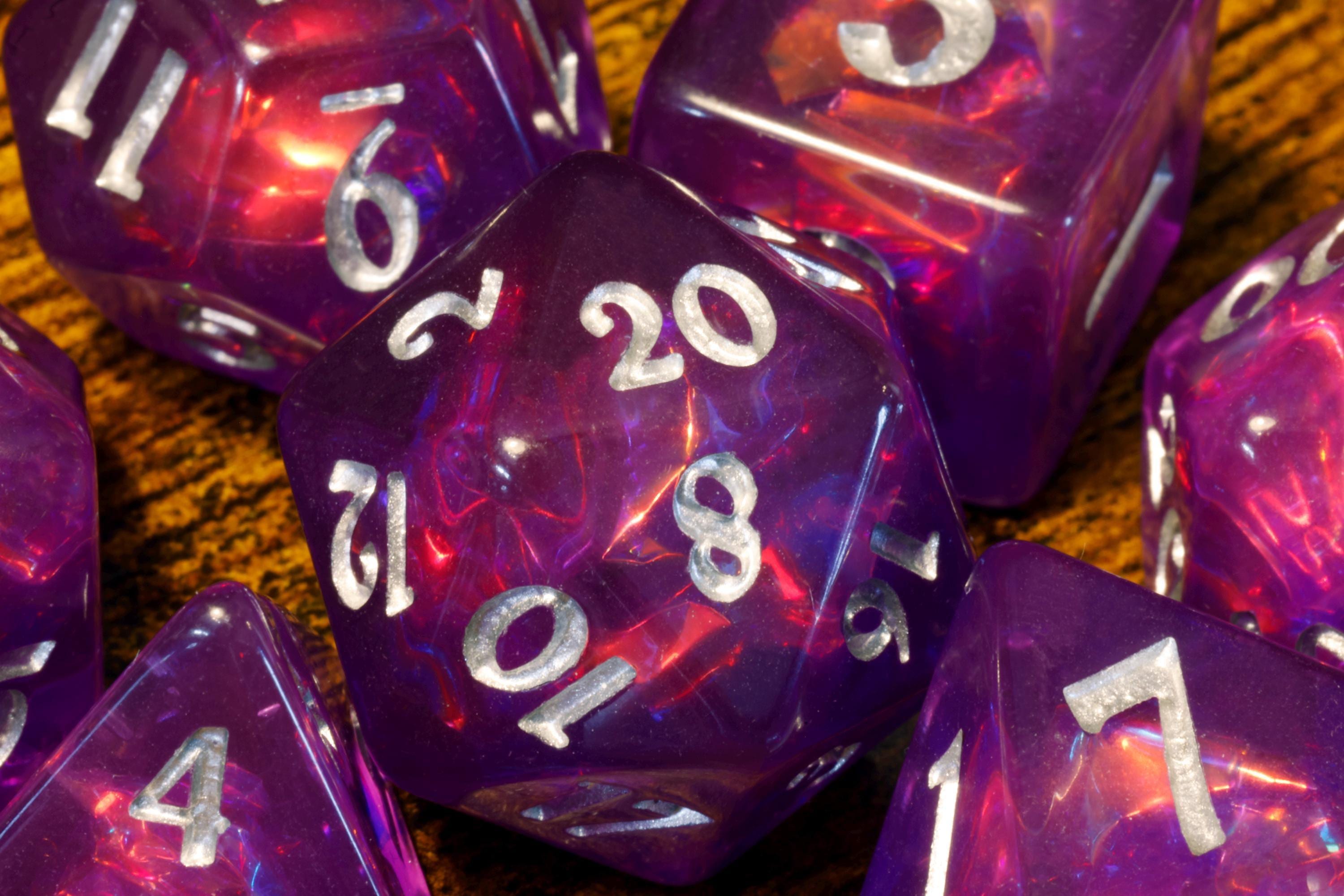 Eldritch Opal Dice Set - Purple Holographic