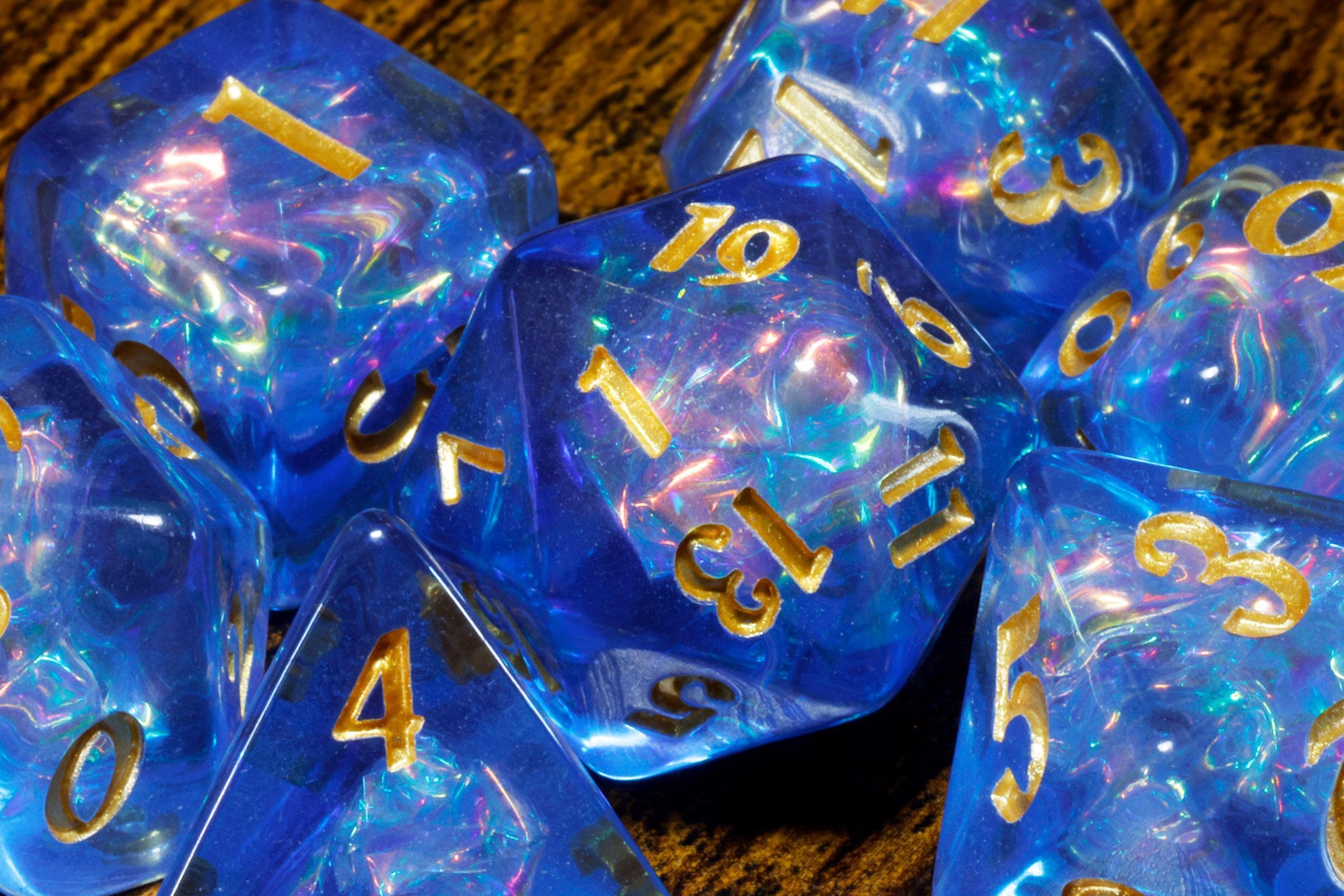 Tempest Opal Dice Set - Electric Blue Holographic