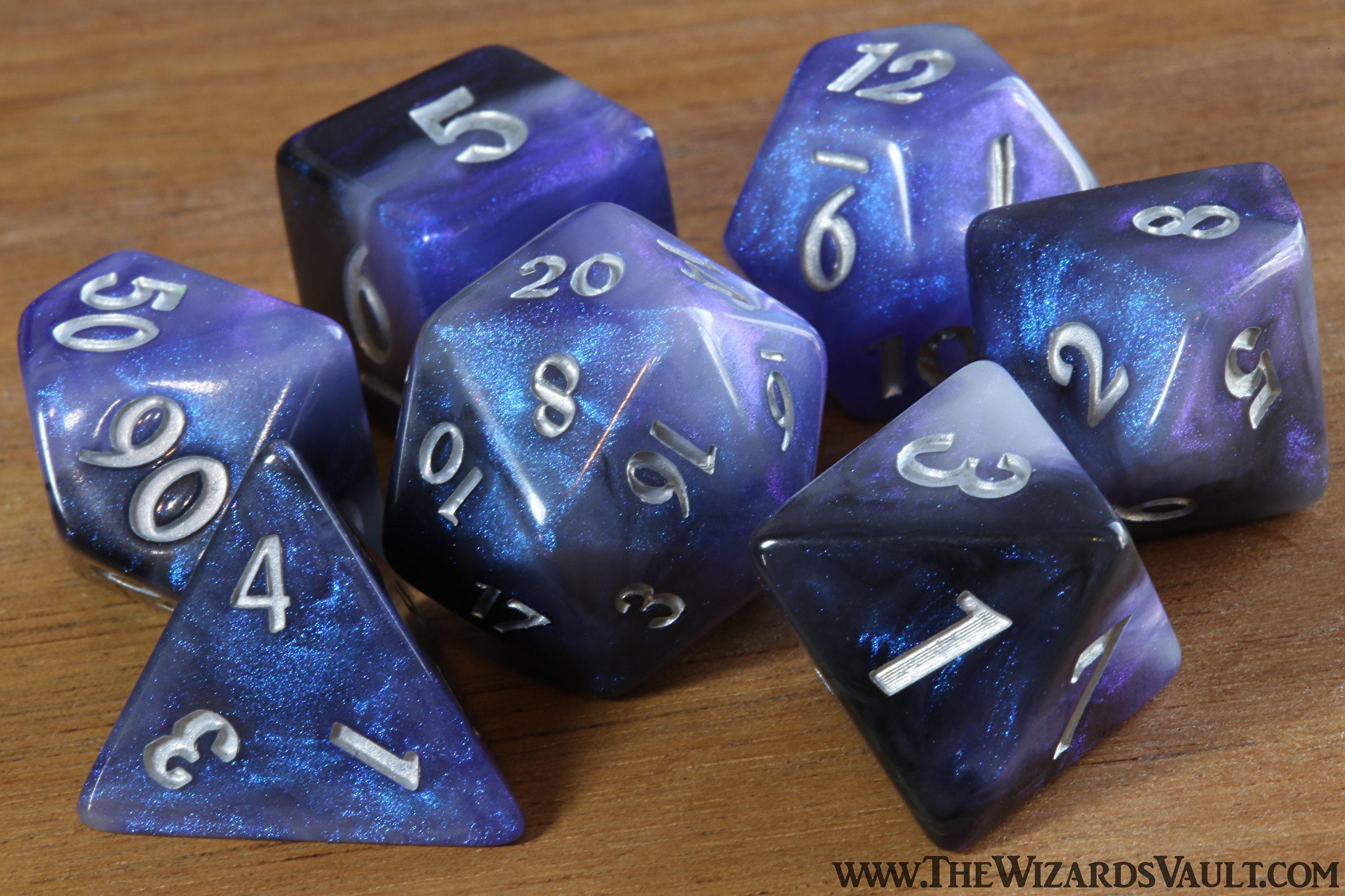 Dreamveil Opal Dice Set - Iridescent Blue & Purple