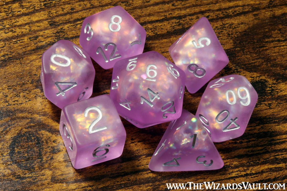 Violet Faerie Opal 7-Piece Dice Set - The Wizard's Vault