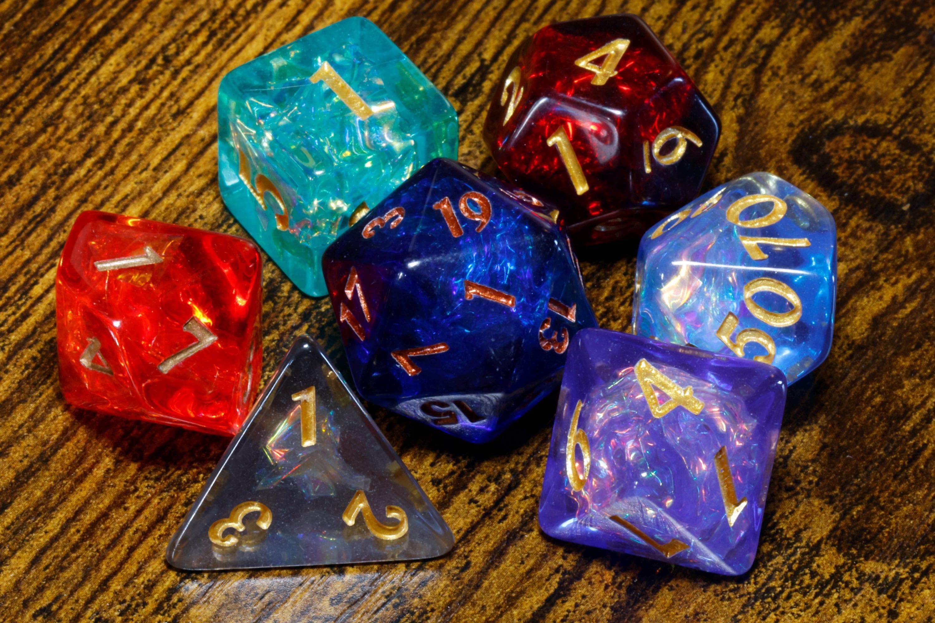 Infinity Opal Dice Set - Multicolor Holographic