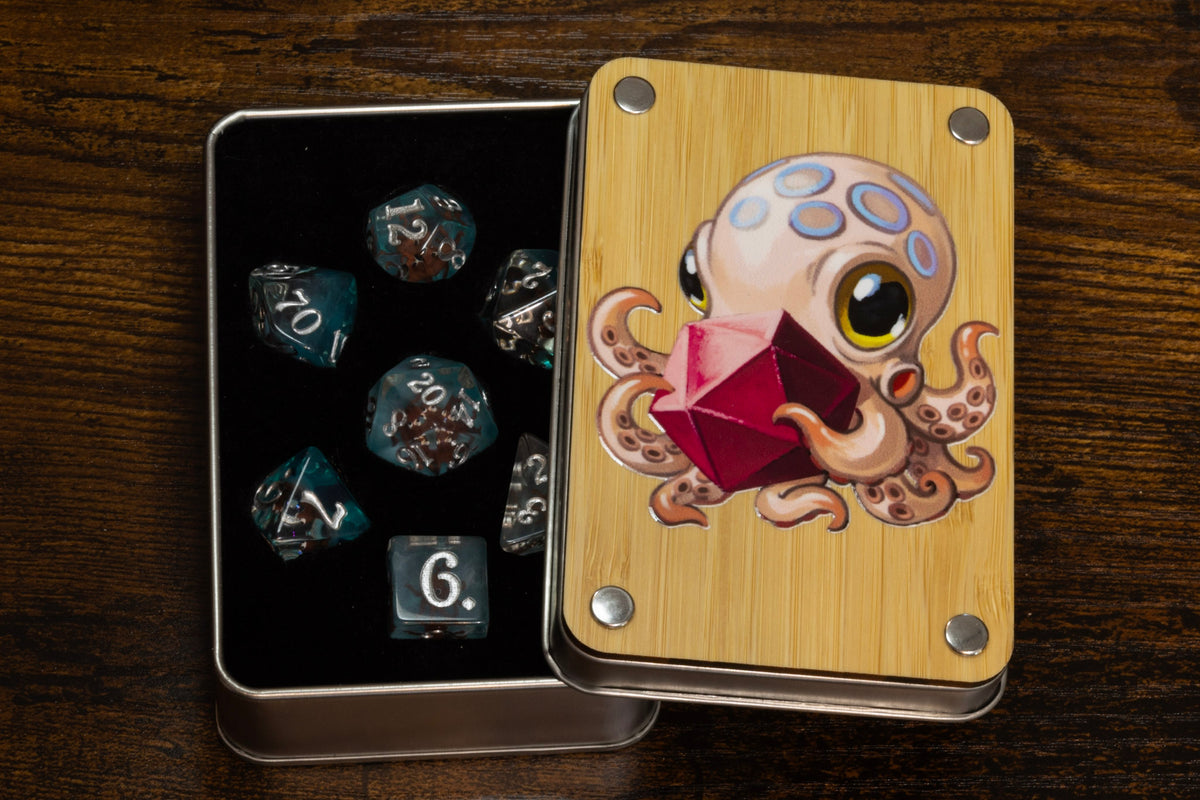 Octopus dice box with octopus dice set - The Wizard's Vault