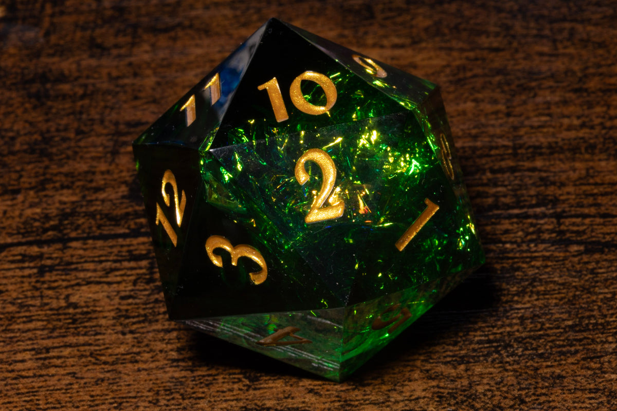 Sacred Emerald Countdown D20 Life Counter – Emerald Green with Gold Numbers – photo 4