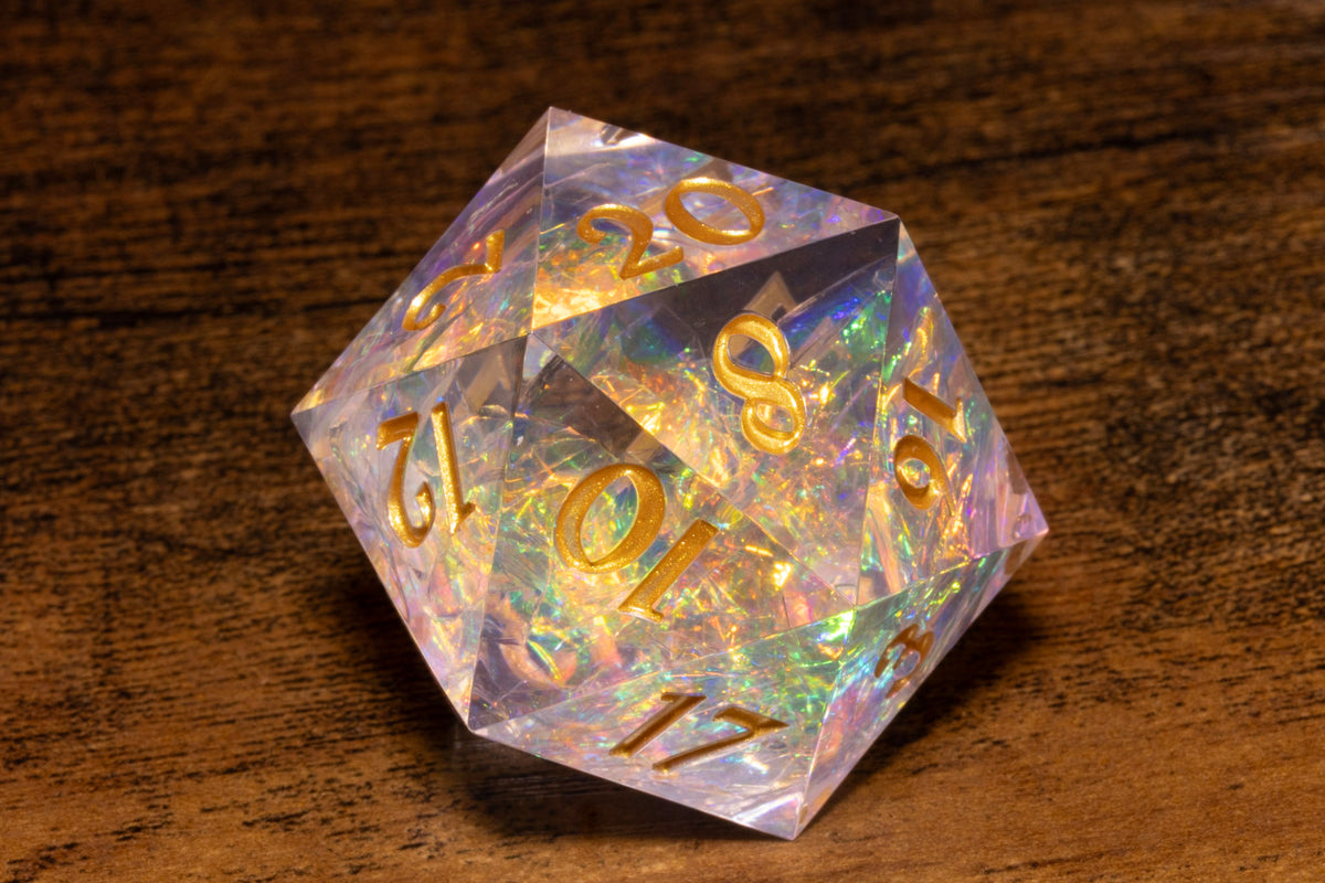 Sacred Opal Oversized D20 – Extra Large D20 – Sharp Edge Resin Dice – photo 2