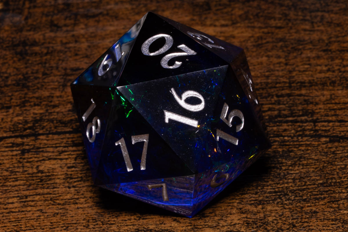 Sacred Sapphire Countdown D20 Life Counter – Midnight Blue with Silver Numbers – photo 3