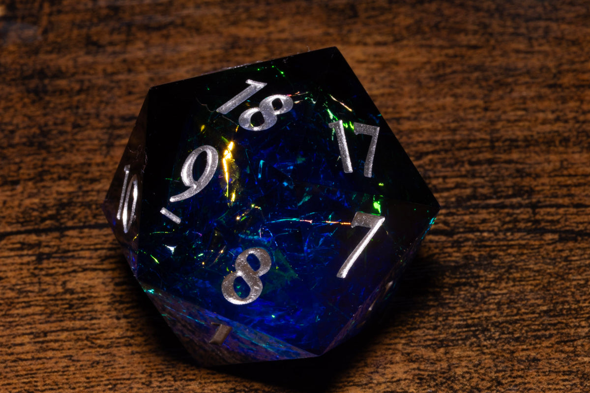Sacred Sapphire Countdown D20 Life Counter – Midnight Blue with Silver Numbers – photo 4