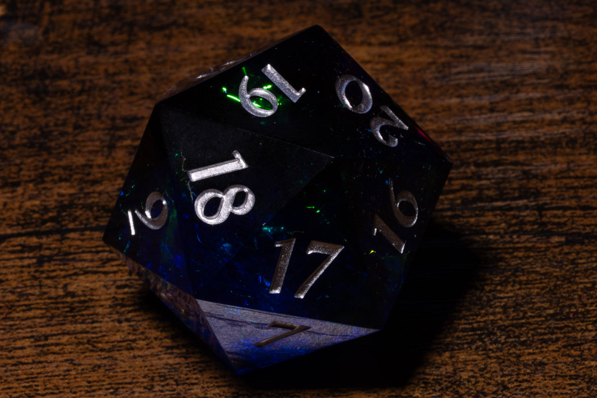 Sacred Sapphire Countdown D20 Life Counter – Midnight Blue with Silver Numbers – photo 5