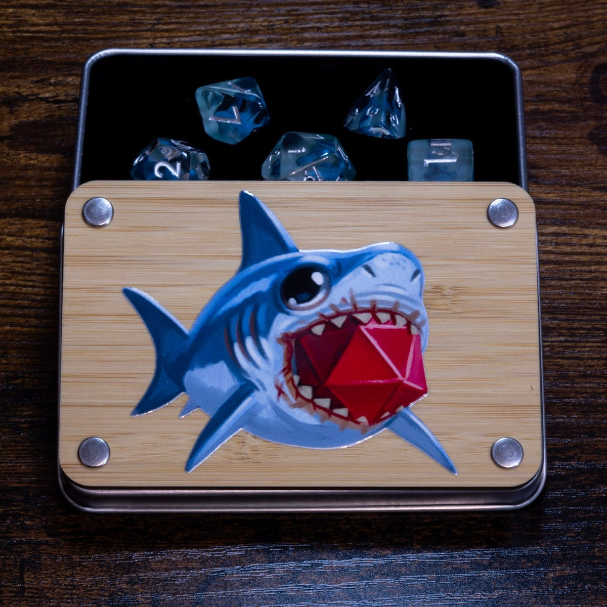 Shark dice box with shark dice set - The Wizard's Vault