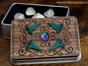 Elvish dice vault and Paladin's Oath dice set - The Wizard's Vault