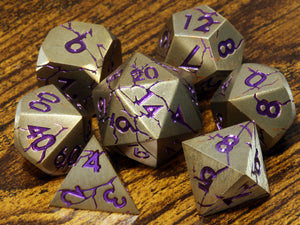 Eldritch Lair - Antique gold with cracked stone effect and purple font - The Wizard's Vault