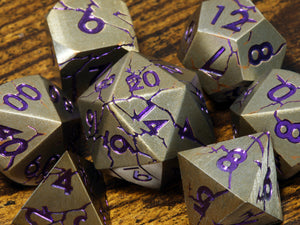 Eldritch Lair - Antique gold with cracked stone effect and purple font - The Wizard's Vault