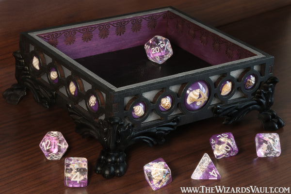 Seashell dice tray - Violet - The Wizard's Vault