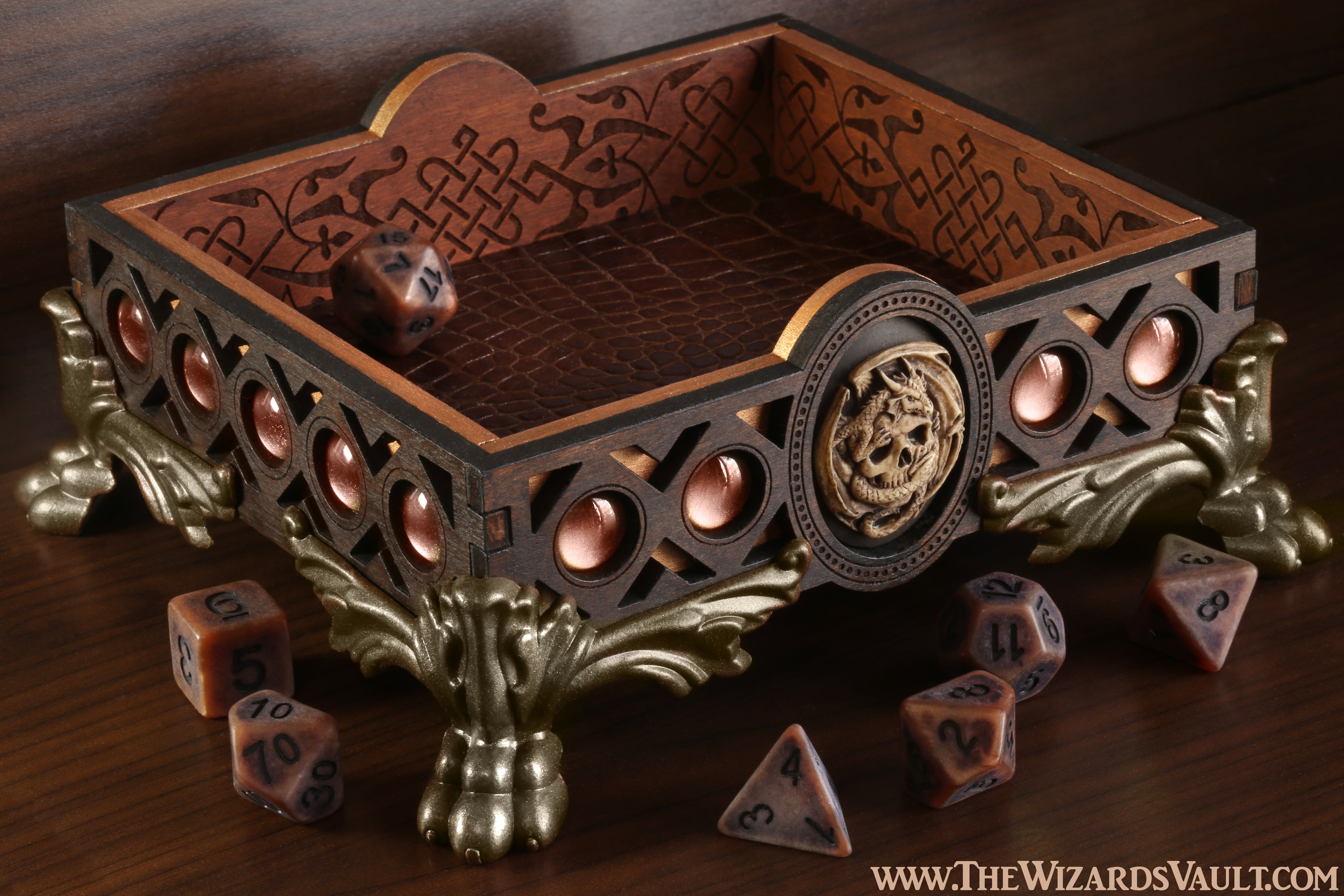 Copper dragon dice tray - The Wizard's Vault