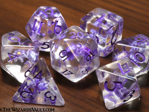 Tiny Purple Flower dice set - The Wizard's Vault