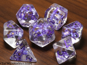 Tiny Purple Flower dice set - The Wizard's Vault