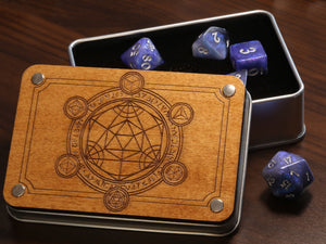 Polyhedral Magic Circle box and dice set - The Wizard's Vault