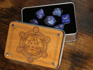 Polyhedral Magic Circle box and dice set - The Wizard's Vault