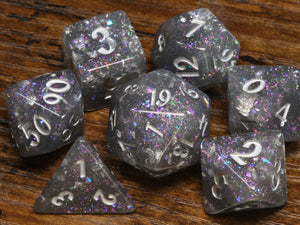 Galactic Storm - Grey Holographic Dice Set - The Wizard's Vault