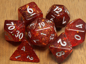 Galactic Magma - Fiery Red Holographic Dice Set - The Wizard's Vault