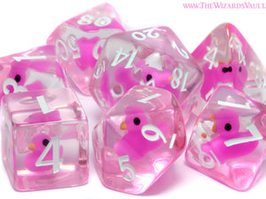 Hot Pink Ducklings of Doom dice Set - The Wizard's Vault