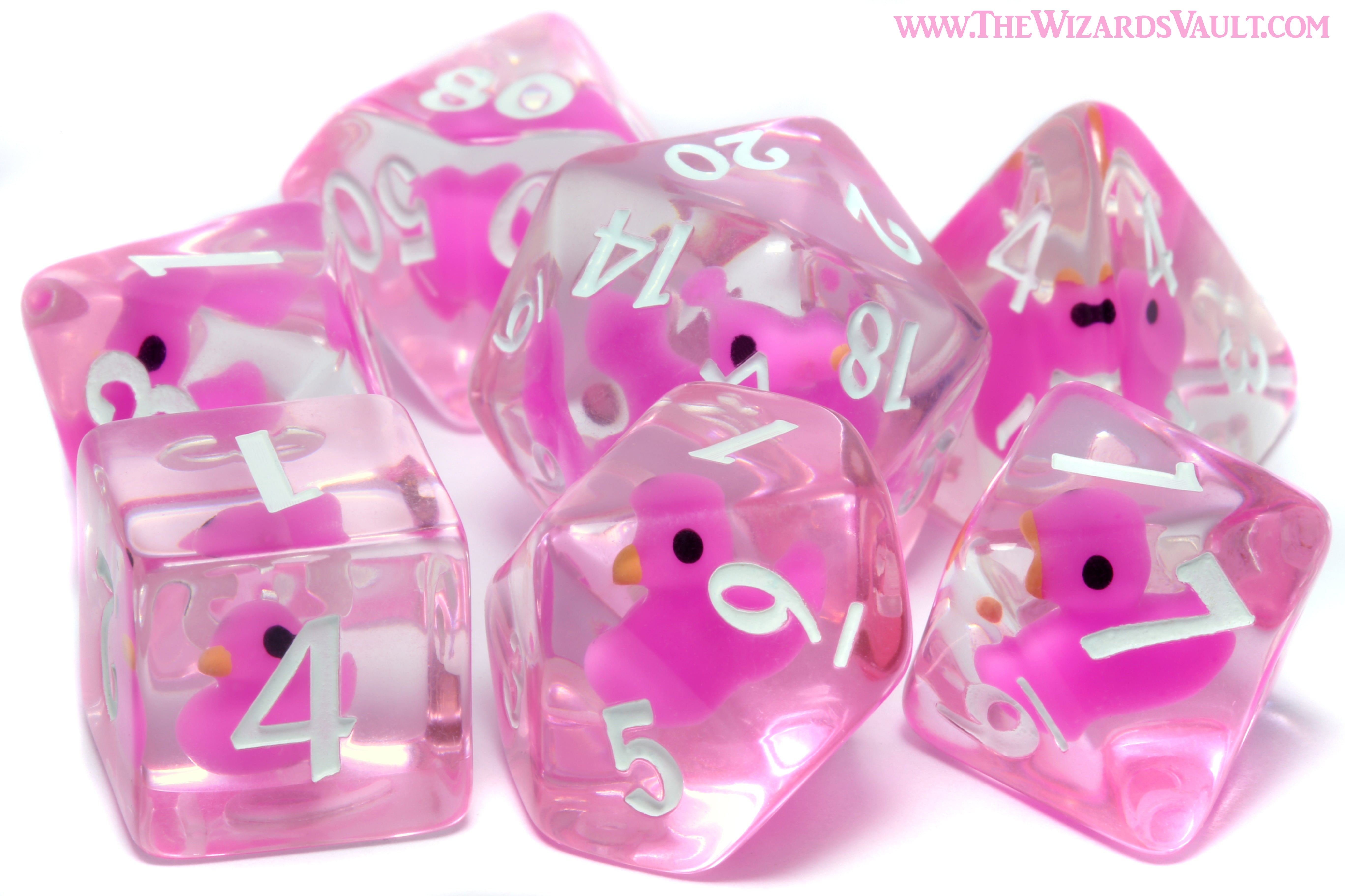 Hot Pink Ducklings of Doom dice Set - The Wizard's Vault