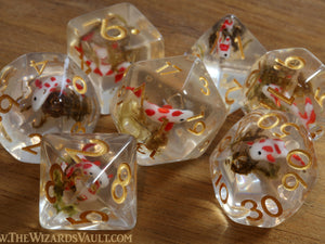 Koi pond dice set - Small fish and moss - The Wizard's Vault