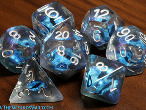 Frost Wyrm Dice Set - Dragon Eye - The Wizard's Vault