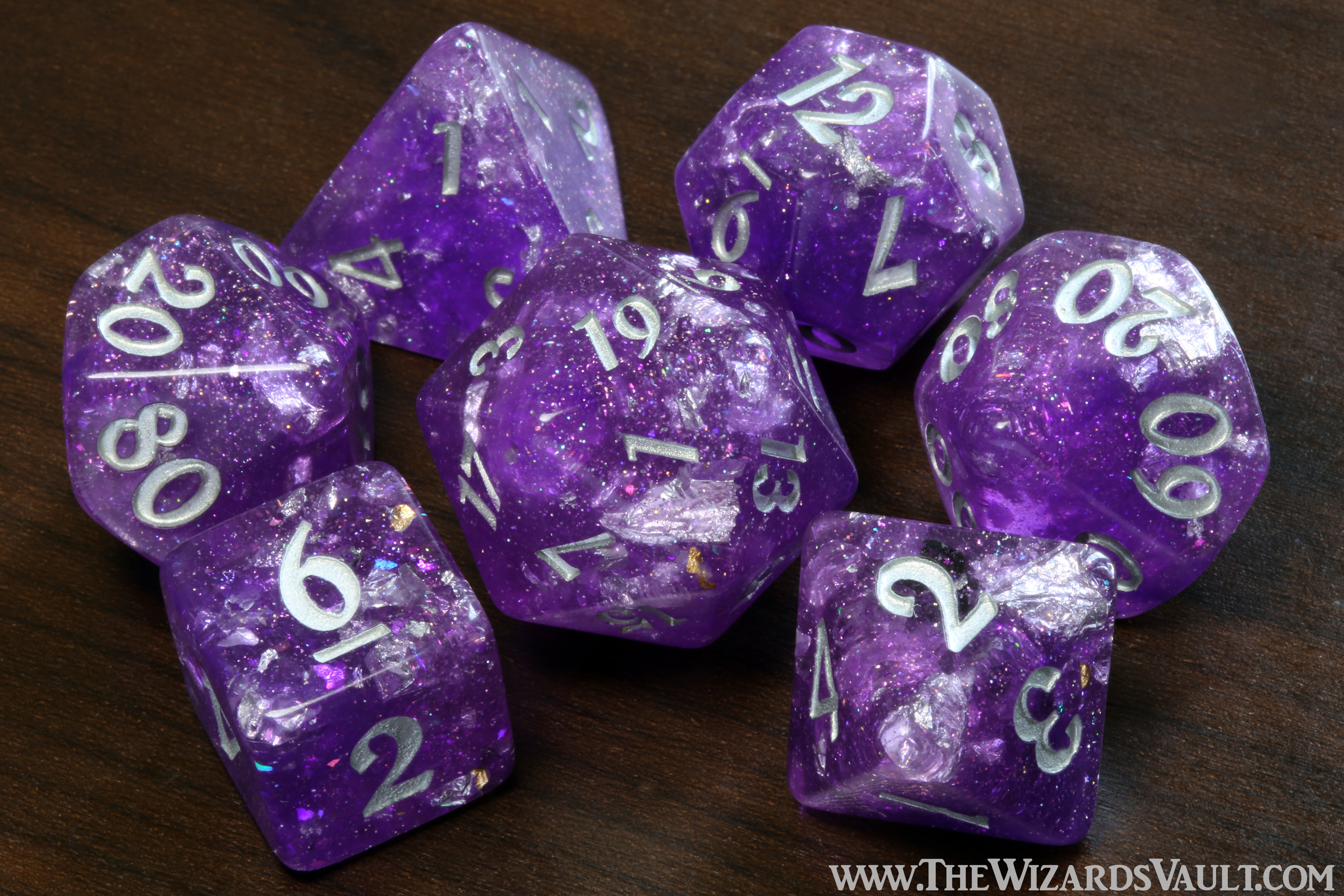 Galactic Amethyst Dice Set - The Wizard's Vault