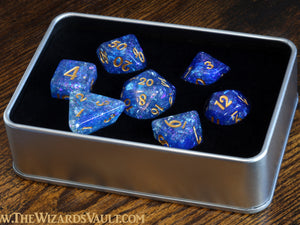Kraken dice box with galactic Sapphire dice set - The Wizard's Vault
