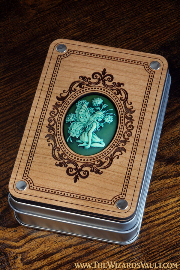 Green Faerie box with Elven Moon Vow Dice Set - The Wizard's Vault