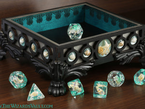 Seashell dice tray - Aqua - The Wizard's Vault