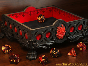 Red rose dice tray - The Wizard's Vault