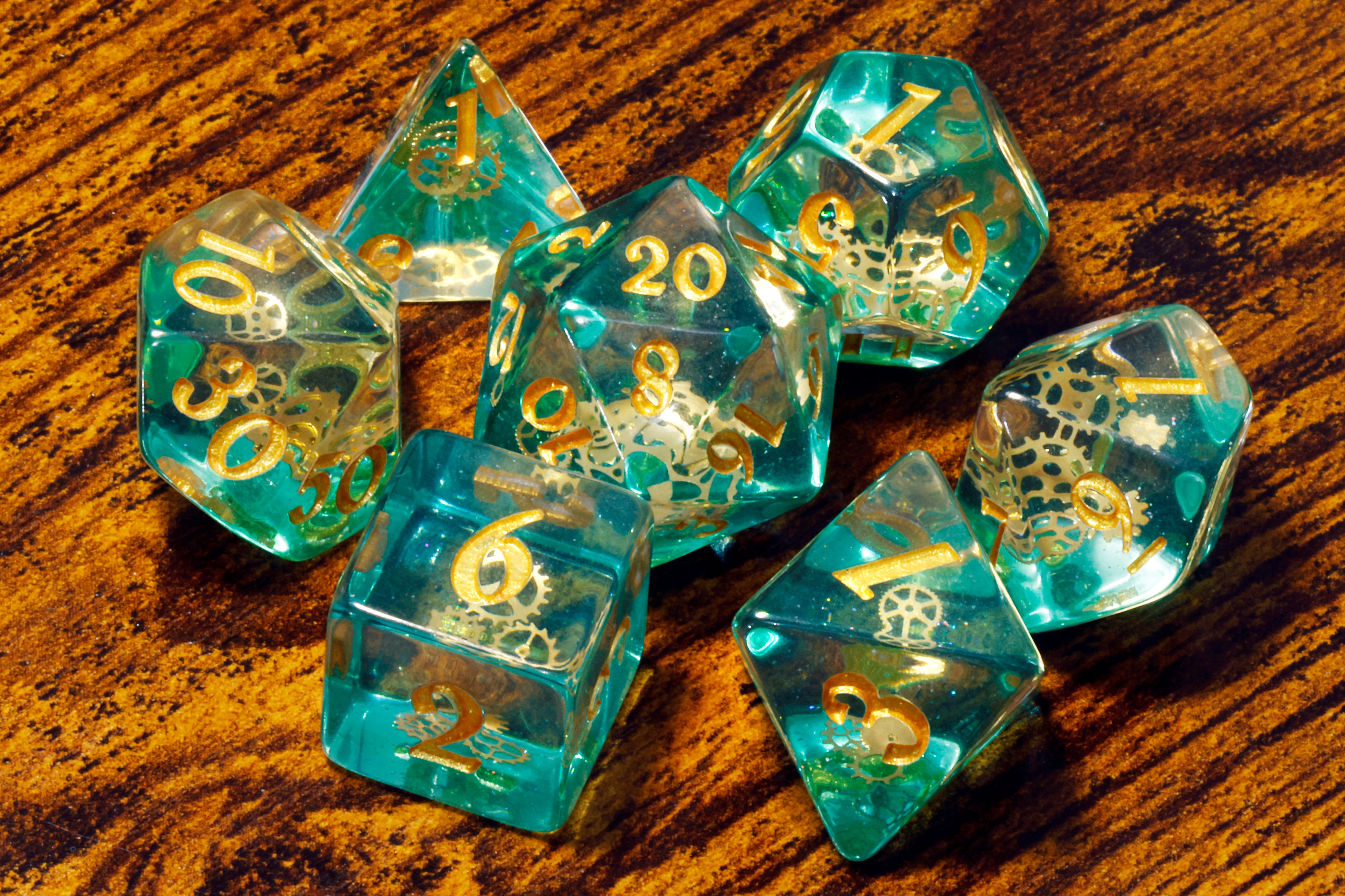 a close up of a number of dices on a table