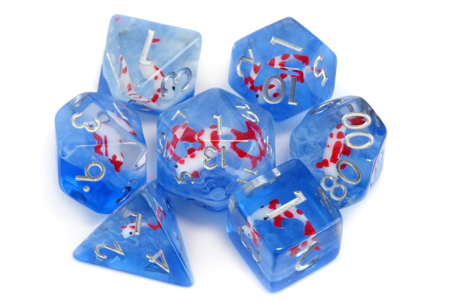 Red Koi dice set - The Wizard's Vault