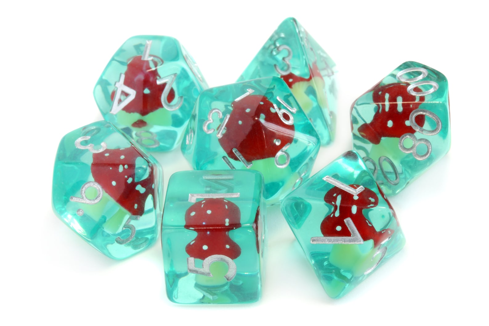 Red Mushroom dice set - The Wizard's Vault