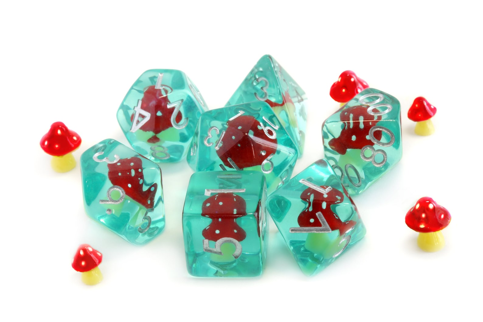 Red Mushroom dice set - The Wizard's Vault