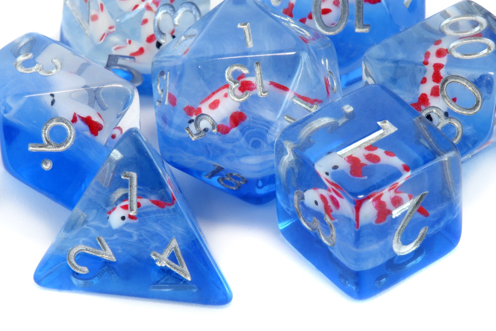 Red Koi dice set - The Wizard's Vault