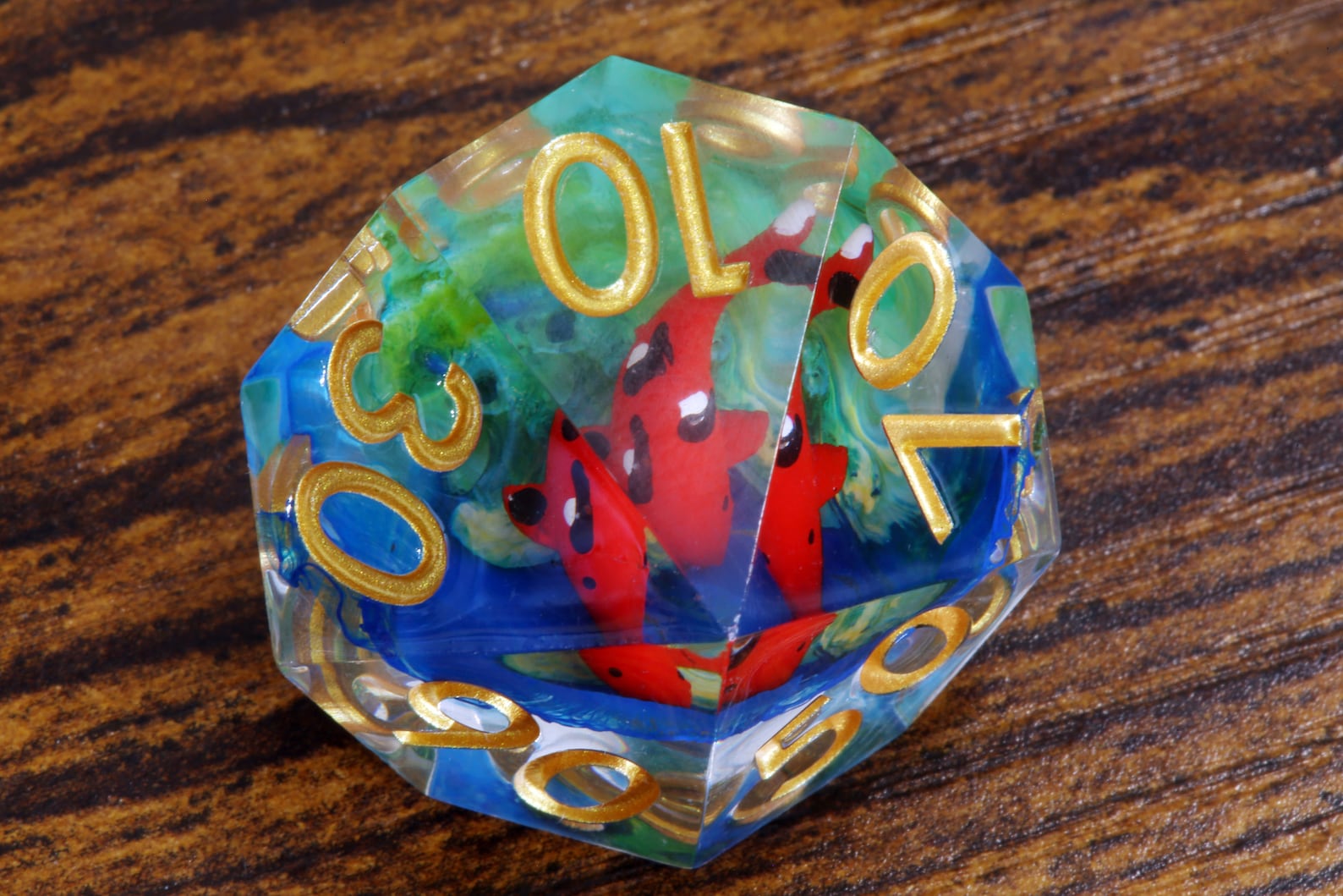 Lucky Koi sharp edge dice set - The Wizard's Vault