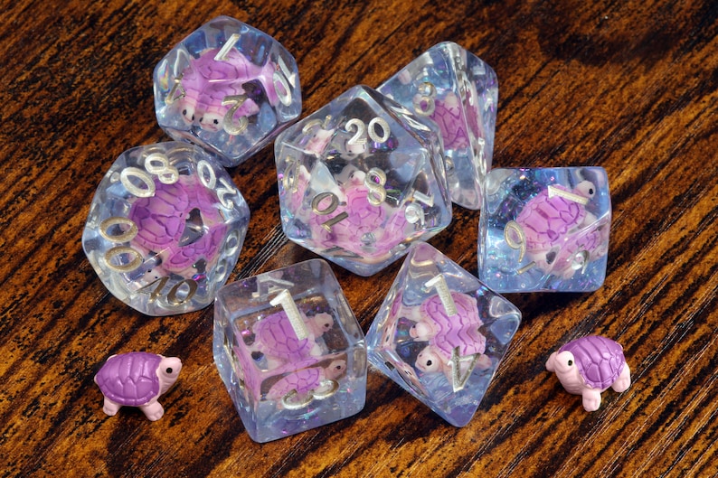 Purple Turtle dice set - The Wizard's Vault